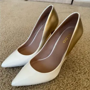 Aldo Ombre White/Gold Stessy Stiletto Heel/Pumps - Size 6.5