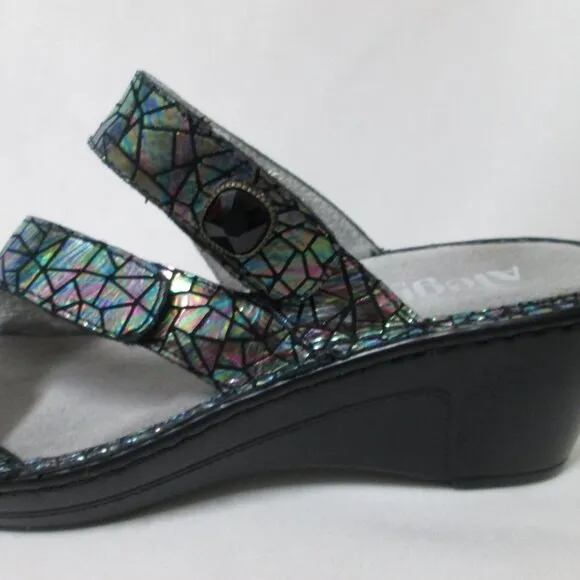 Alegria PG Lite Toti Tectonic iridescent Leather sandals adjustable NEW 38 7.5 8