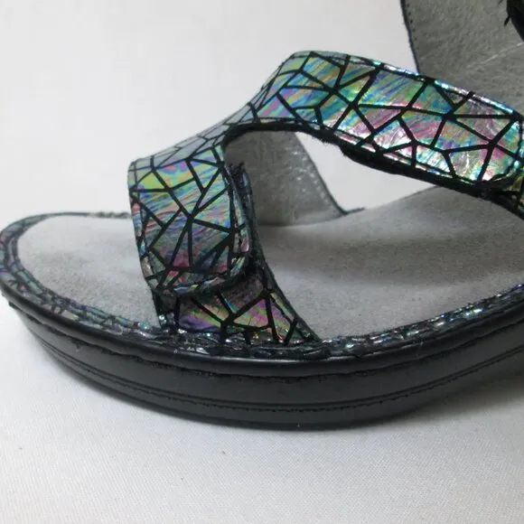 Alegria PG Lite Toti Tectonic iridescent Leather sandals adjustable NEW 38 7.5 8