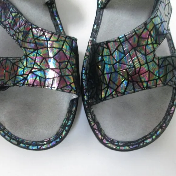 Alegria PG Lite Toti Tectonic iridescent Leather sandals adjustable NEW 38 7.5 8
