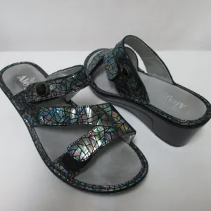 Alegria PG Lite Toti Tectonic iridescent Leather sandals adjustable NEW 38 7.5 8