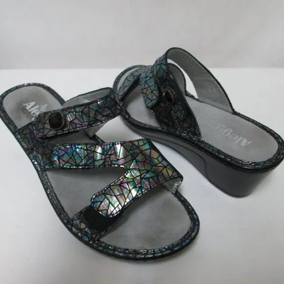Alegria PG Lite Toti Tectonic iridescent Leather sandals adjustable NEW 38 7.5 8
