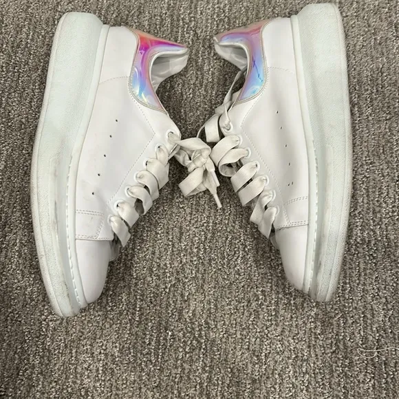 ALEXANDER MCQUEEN Women's Oversized Iridescent White Sneaker Size 7D