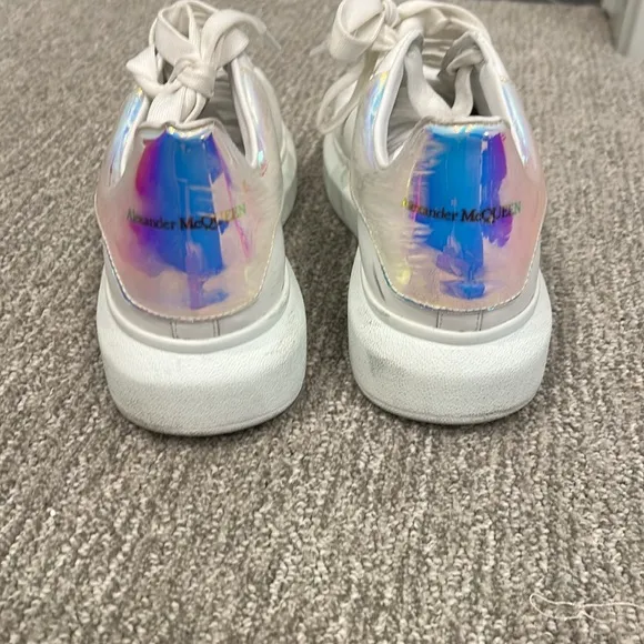 ALEXANDER MCQUEEN Women's Oversized Iridescent White Sneaker Size 7D