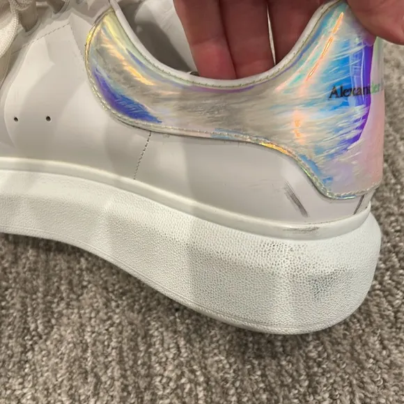 ALEXANDER MCQUEEN Women's Oversized Iridescent White Sneaker Size 7D