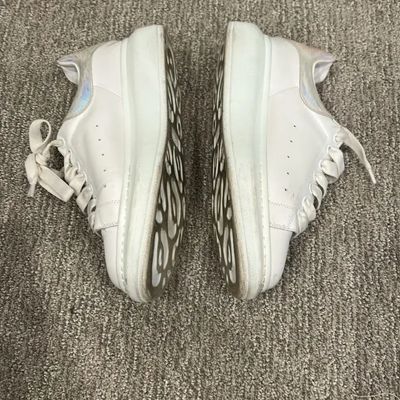ALEXANDER MCQUEEN Women's Oversized Iridescent White Sneaker Size 7D