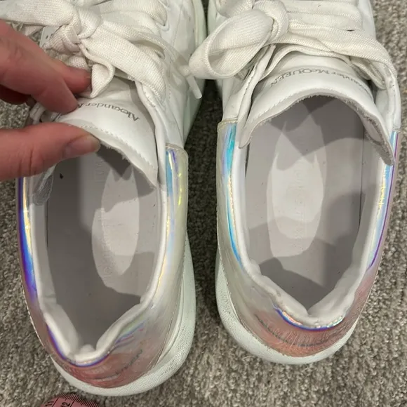 ALEXANDER MCQUEEN Women's Oversized Iridescent White Sneaker Size 7D