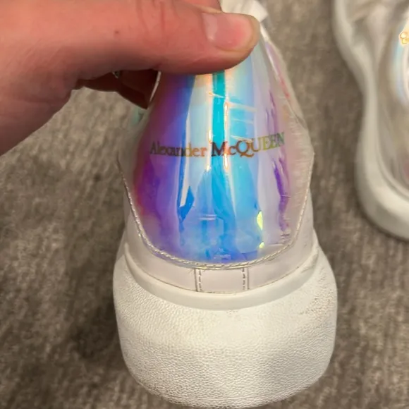 ALEXANDER MCQUEEN Women's Oversized Iridescent White Sneaker Size 7D