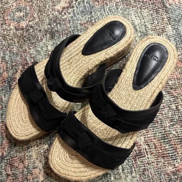Alexandre Birman Clarita Black Espadrille Sandals Size 38.5