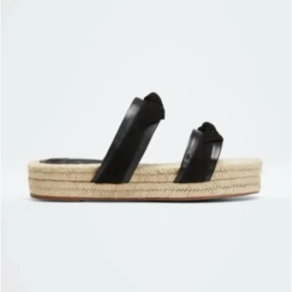 Alexandre Birman Clarita Black Espadrille Sandals Size 38.5