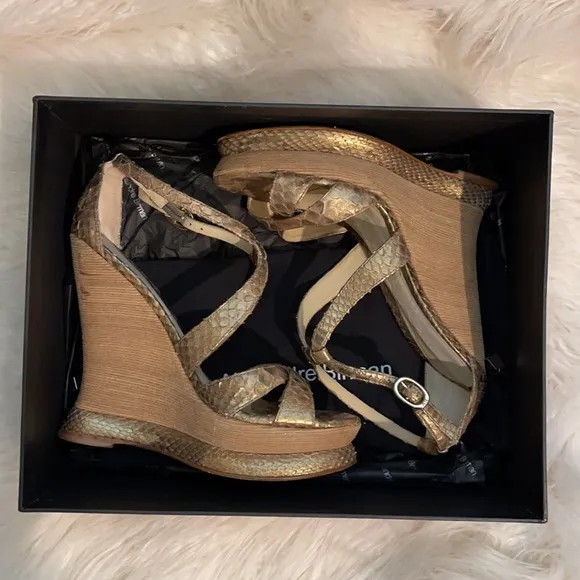 Alexandre Birman Genuine Python Platform Sandals 6