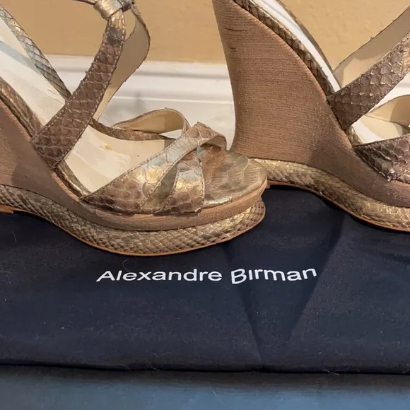 Alexandre Birman Genuine Python Platform Sandals 6