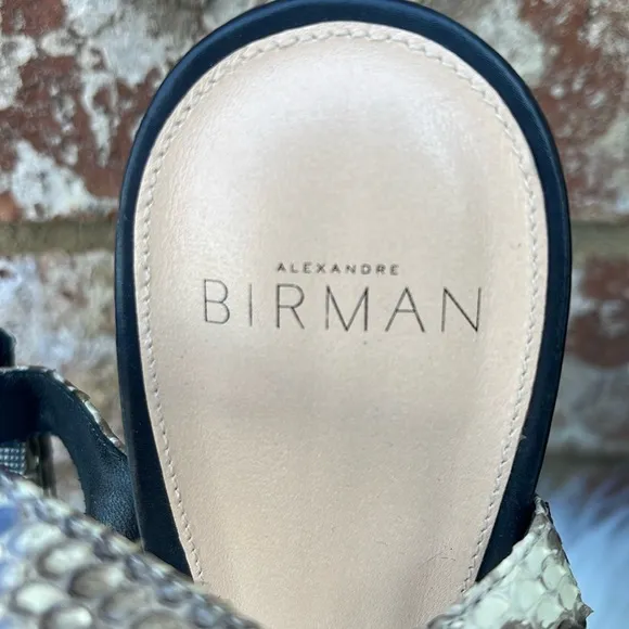ALEXANDRE BIRMAN Leather Animal Print Tan &amp; Brown Sandals Sz EUR.40, US 9/9.5