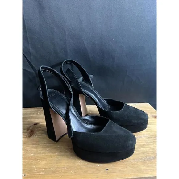 Alexandre Birman Vita Black Suede 4.75&quot; Platform Heel Sandals EUR 39.5/US 9 $695