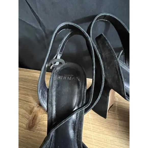 Alexandre Birman Vita Black Suede 4.75&quot; Platform Heel Sandals EUR 39.5/US 9 $695