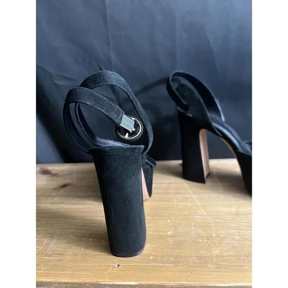 Alexandre Birman Vita Black Suede 4.75&quot; Platform Heel Sandals EUR 39.5/US 9 $695