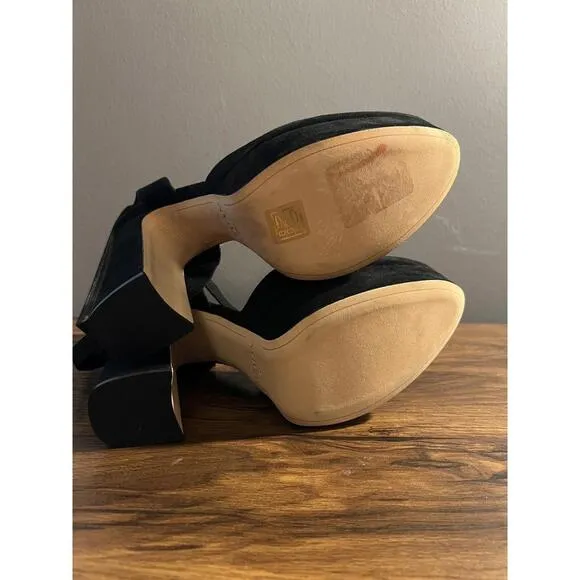 Alexandre Birman Vita Black Suede 4.75&quot; Platform Heel Sandals EUR 39.5/US 9 $695
