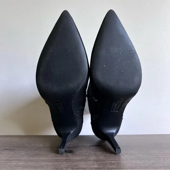 Alfani Jamari Women’s Black Mesh Stiletto Bootie Size 7.5 #B1194