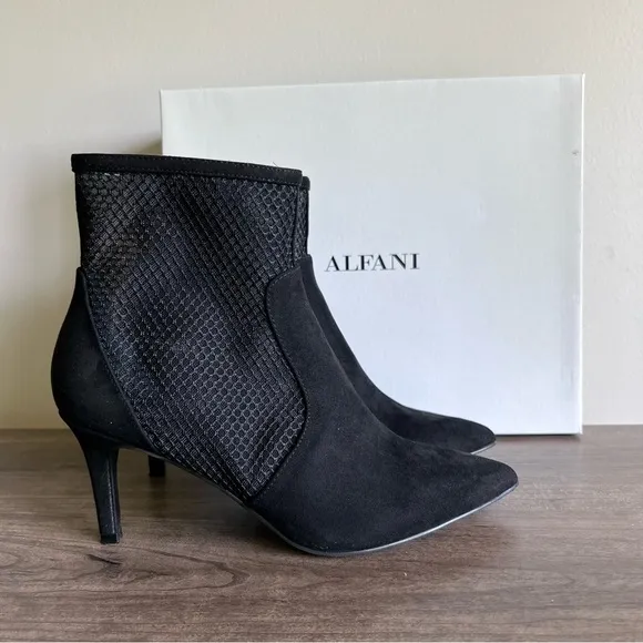Alfani Jamari Women’s Black Mesh Stiletto Bootie Size 7.5 #B1194