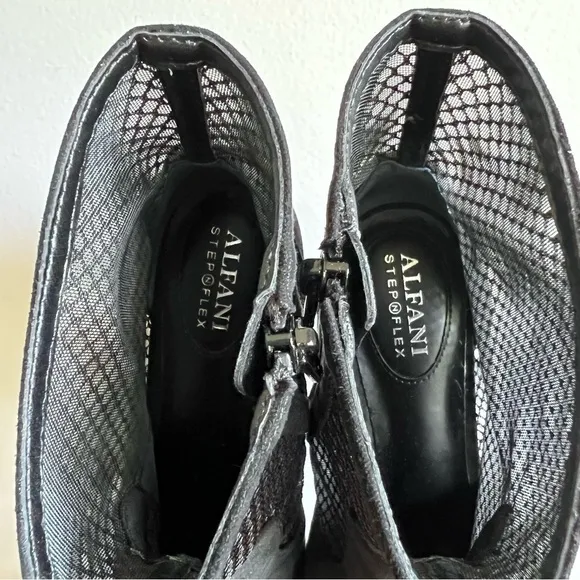 Alfani Jamari Women’s Black Mesh Stiletto Bootie Size 7.5 #B1194