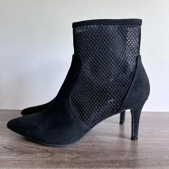Alfani Jamari Women’s Black Mesh Stiletto Bootie Size 7.5 #B1194