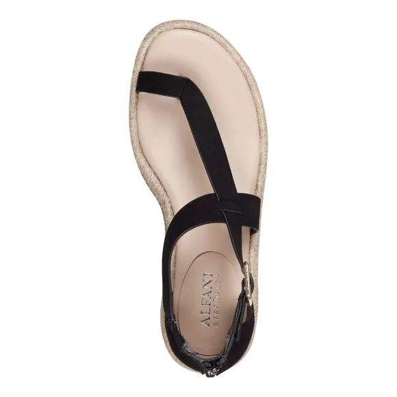 ALFANI Womens Black Moira Round Toe Wedge Zip-Up Espadrille Shoes 8.5 M