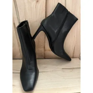Alfani Womens Terrie Zipper Block Heel Square Toe Ankle Boots Smooth Black 11M