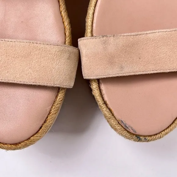 Alice and Olivia Anastasia Blush Pink Suede Platform Espadrille Sandals Size 40