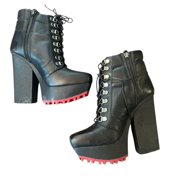Alice and Olivia Nikki Black Boots/Booties Black Platform Ankle Black Size 7