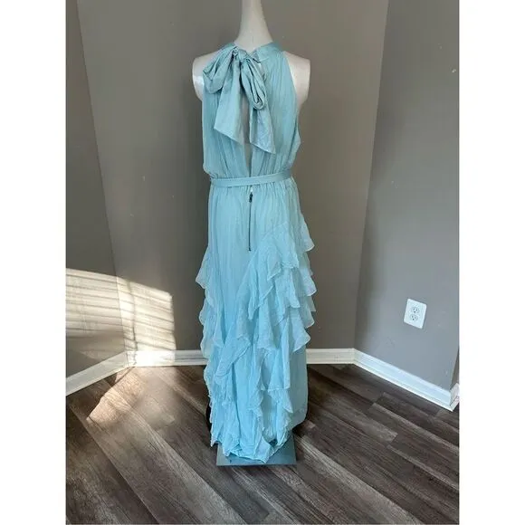 ALICE   OLIVIA Emelia pleated silk halterneck maxi dress