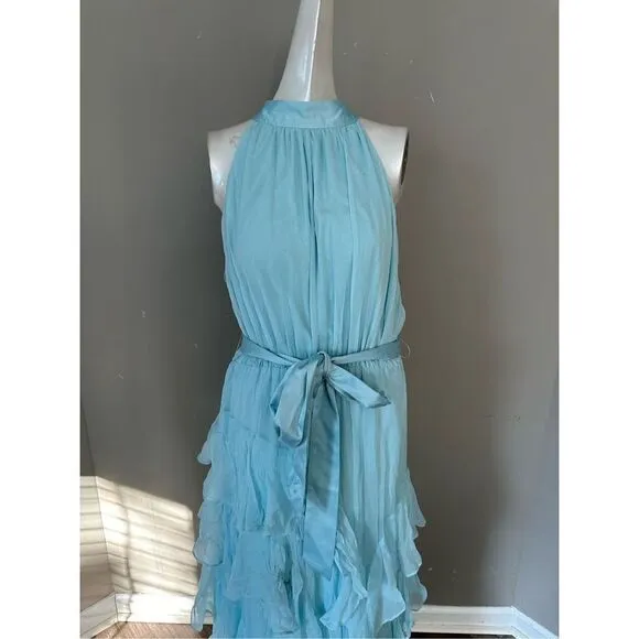 ALICE   OLIVIA Emelia pleated silk halterneck maxi dress