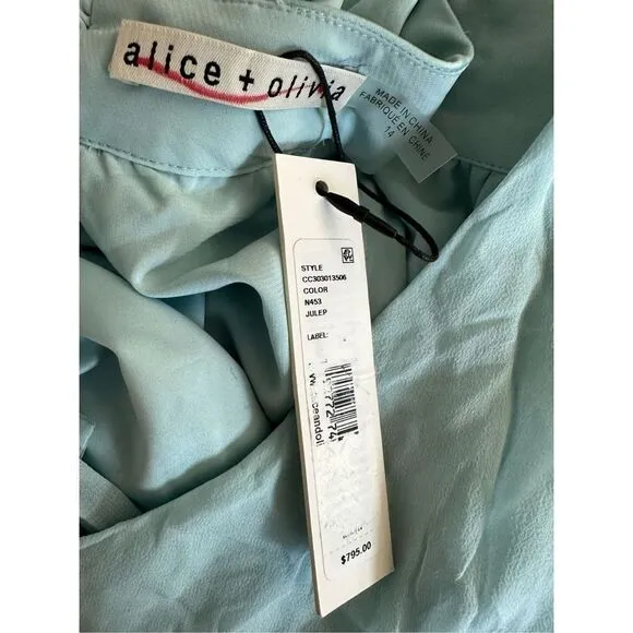 ALICE   OLIVIA Emelia pleated silk halterneck maxi dress
