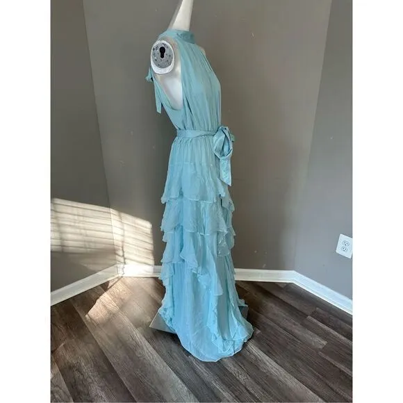 ALICE   OLIVIA Emelia pleated silk halterneck maxi dress