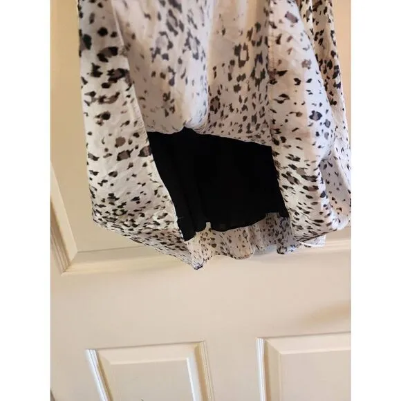 Alice   Olivia Scoop silk lace underlay dress size xs animal print