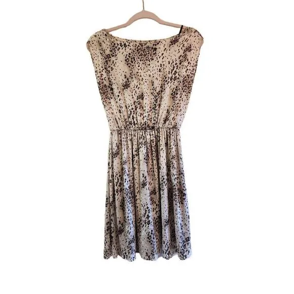 Alice   Olivia Scoop silk lace underlay dress size xs animal print