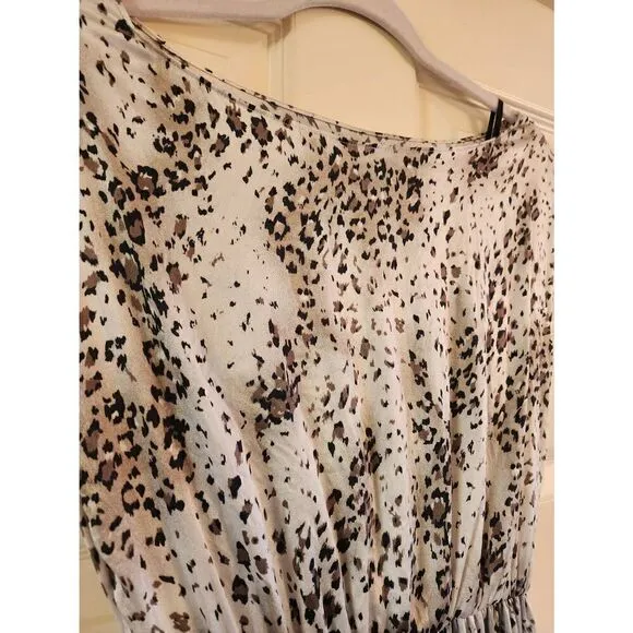 Alice   Olivia Scoop silk lace underlay dress size xs animal print