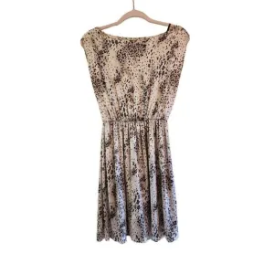 Alice   Olivia Scoop silk lace underlay dress size xs animal print