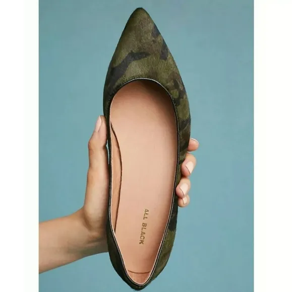 ALL BLACK Jungle Camo Dancing Ballet Flats 36