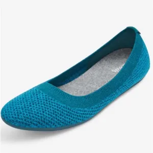 Allbirds Tree Breezers Ballet Flats Slip On Caribbean Blue Shoes Size 7.5