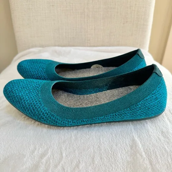 Allbirds Tree Breezers Ballet Flats Slip On Caribbean Blue Shoes Size 7.5