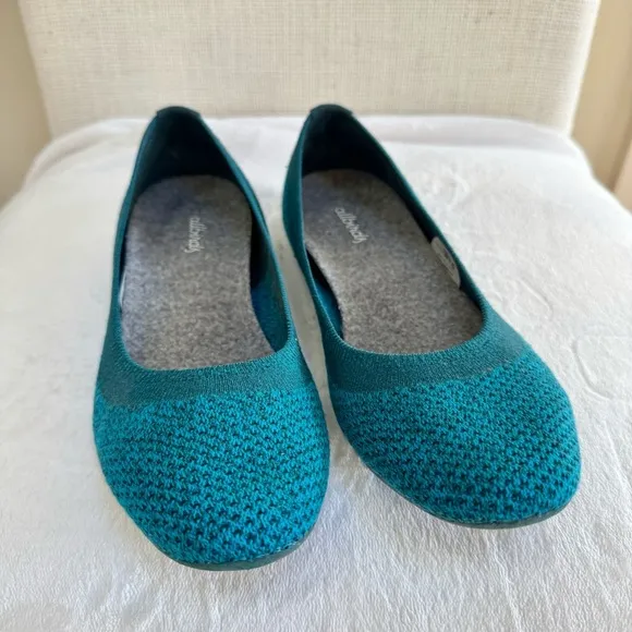 Allbirds Tree Breezers Ballet Flats Slip On Caribbean Blue Shoes Size 7.5