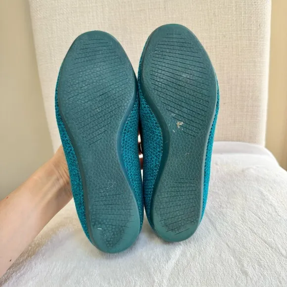 Allbirds Tree Breezers Ballet Flats Slip On Caribbean Blue Shoes Size 7.5