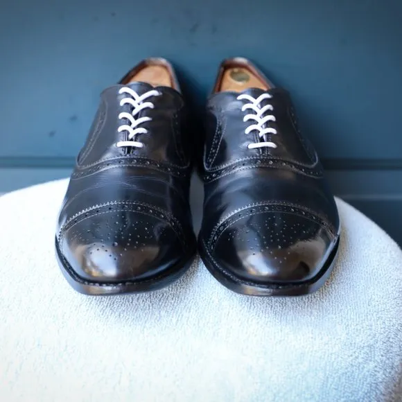 Allen Edmonds 11-D Fairhaven Black and Blue Mens Oxford Dress Shoes