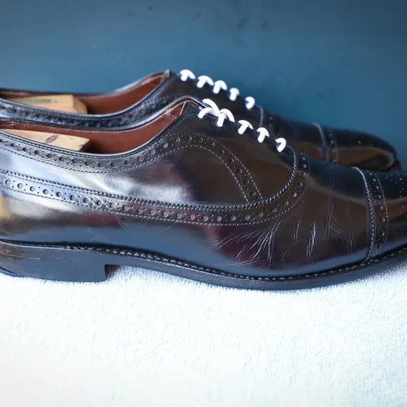 Allen Edmonds 11-D Fairhaven Black and Blue Mens Oxford Dress Shoes
