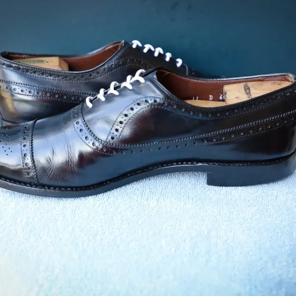Allen Edmonds 11-D Fairhaven Black and Blue Mens Oxford Dress Shoes