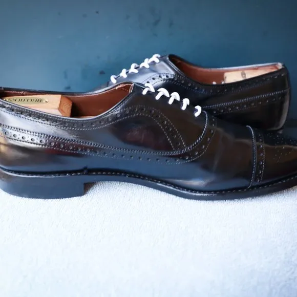 Allen Edmonds 11-D Fairhaven Black and Blue Mens Oxford Dress Shoes