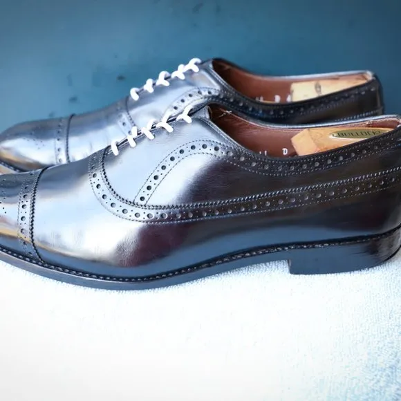 Allen Edmonds 11-D Fairhaven Black and Blue Mens Oxford Dress Shoes