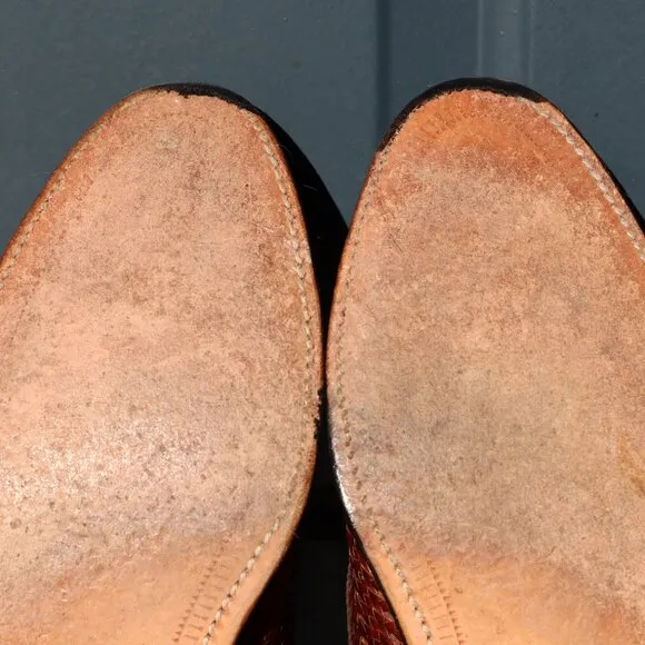 Allen Edmonds 13-AAA Sanford Weave Chili Brown Derby Mens Dress Shoes