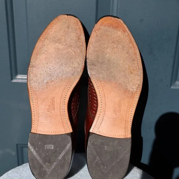 Allen Edmonds 13-AAA Sanford Weave Chili Brown Derby Mens Dress Shoes