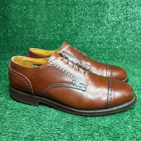 Allen Edmonds 3458 Benton Cap Toe Dress Shoes Brown Size 11 EEE Extra Wide